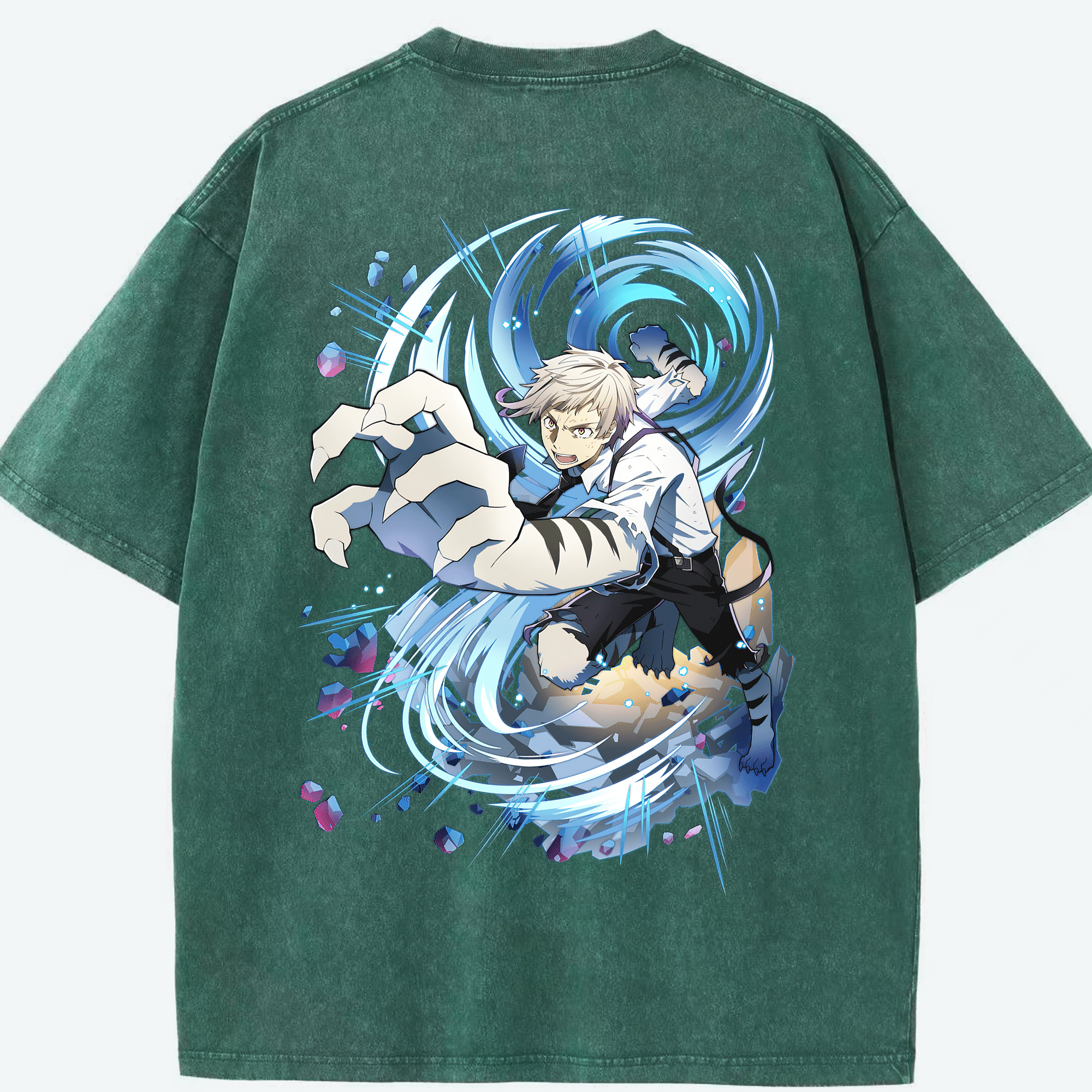 （画像用） 文豪ストレイドッグス Bungo Stray Dogs 綿100% ヴィンテージ風 半袖Tシャツ（背面プリント）